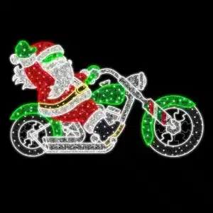 Santa on motorbike 2D Christmas decoration for outdoor use