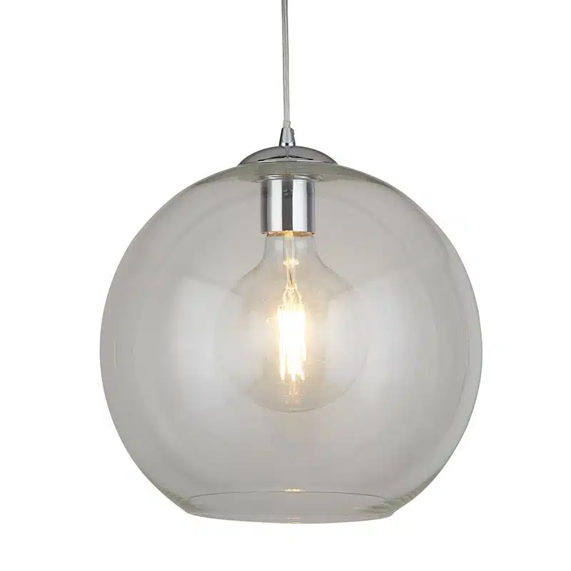 Satin-Nickel-Clear-Globe-Glass-Single-Pendant-Light Satin nickel clear globe glass single pendant light