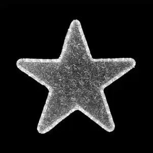 Silver metallic 2D star decoration for outdoor use