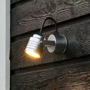 Silver outdoor wall light outside product image