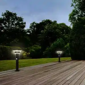 Solar Outdoor Bollard Light Black