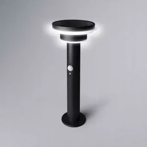 Solar Outdoor Bollard Light Black