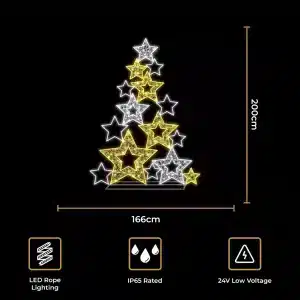 Star Christmas tree outdoor decoration size and features