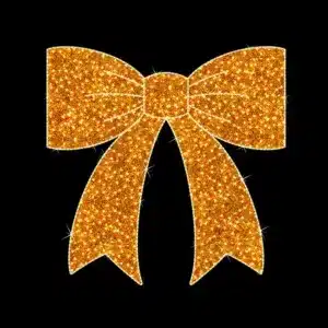 Giant gold bow 2D Christmas decoration for outdoor use