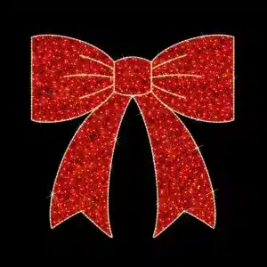 Giant red bow 2D Christmas decoration for outdoor use