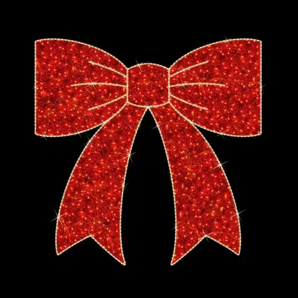 Giant red bow 2D Christmas decoration for outdoor use