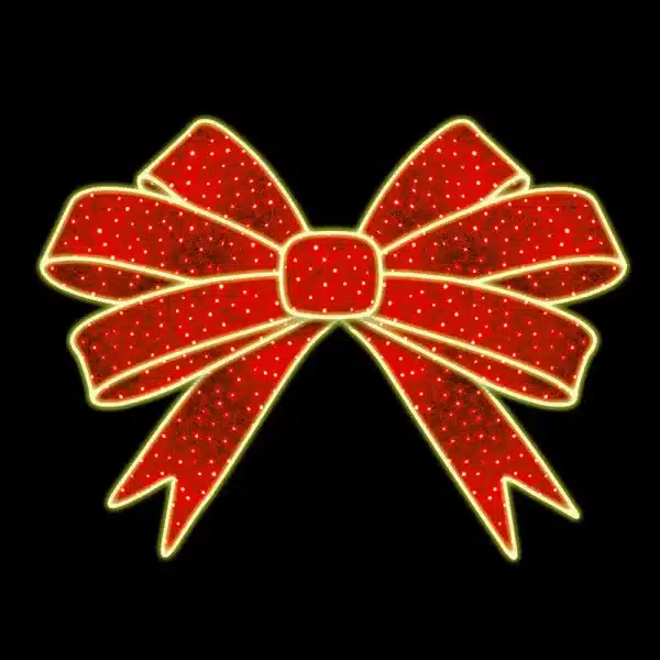 Giant red bow 2D decoration for outdoor use