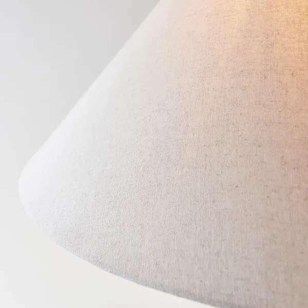 Antique Brass Floor Lamp With Natural Linen Shade