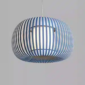 Blue Fabric Shade Pendant Light 38CM