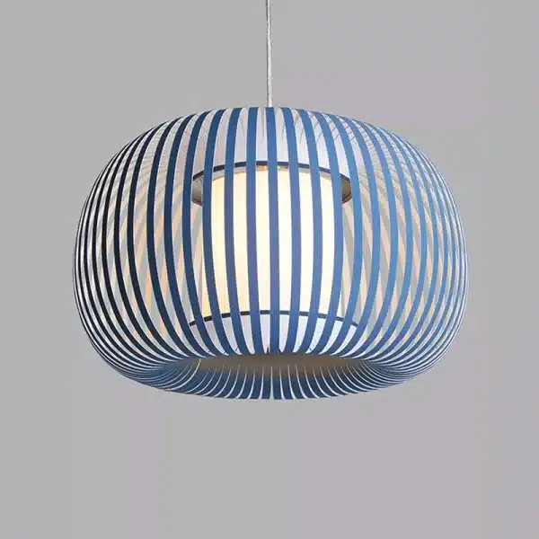 Blue Fabric Shade Pendant Light 38CM