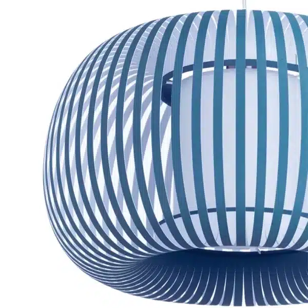 Blue Fabric Shade Pendant Light 38CM