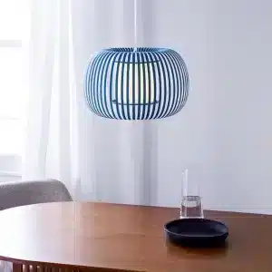 Blue Fabric Shade Pendant Light 38CM