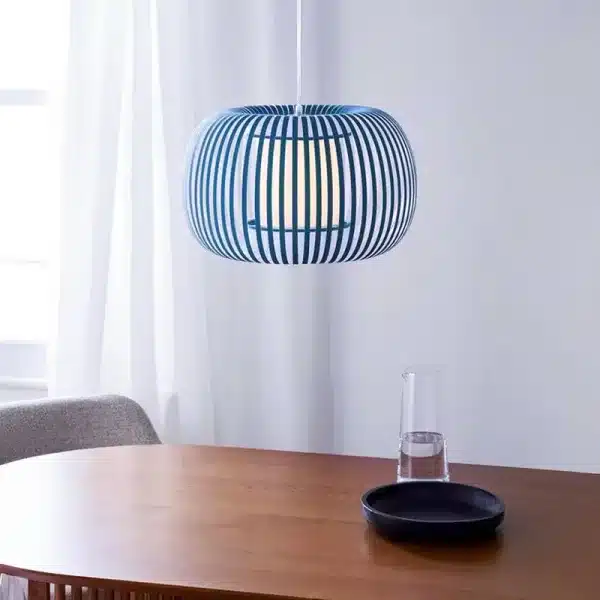 Blue Fabric Shade Pendant Light 38CM