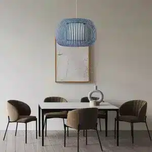 Blue Fabric Shade Pendant Light 38CM
