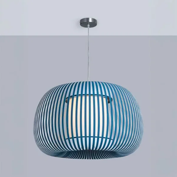 Blue Fabric Shade Pendant Light 38CM