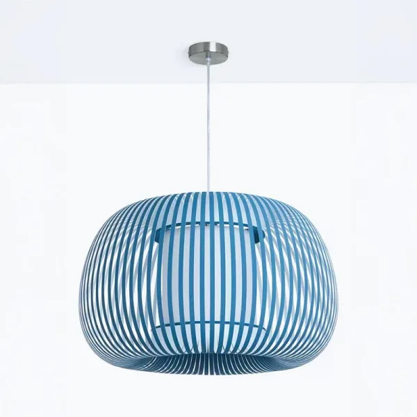 Blue Fabric Shade Pendant Light 38CM