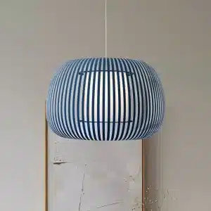 Blue Fabric Shade Pendant Light 38CM