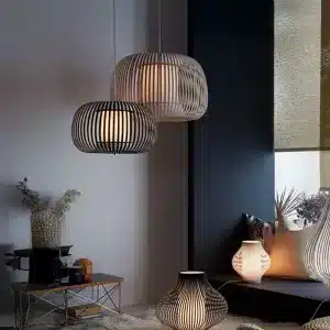 Dark Grey Fabric Shade Pendant Light 38CM
