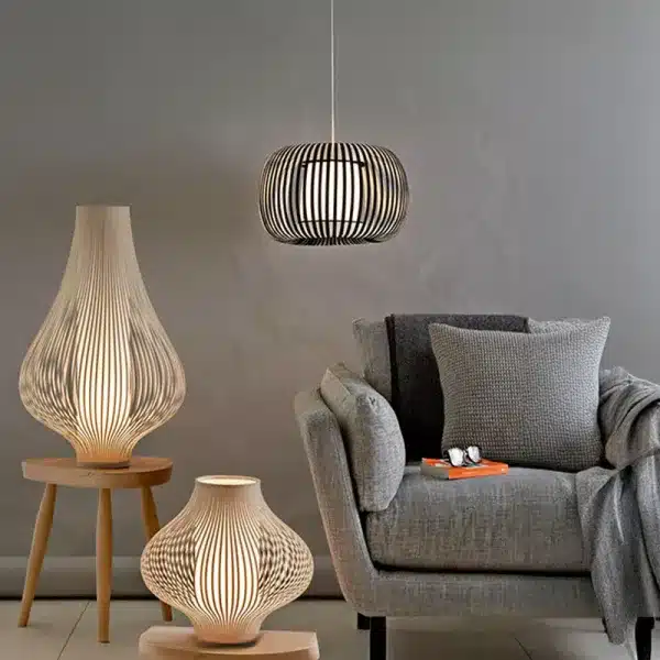 Dark Grey Fabric Shade Pendant Light 38CM