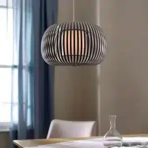 Dark Grey Fabric Shade Pendant Light 38CM