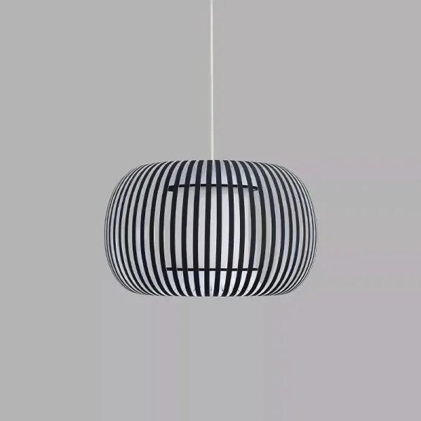 Dark Grey Fabric Shade Pendant Light 38CM