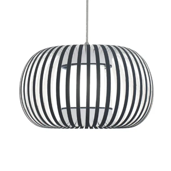 Dark Grey Fabric Shade Pendant Light 38CM