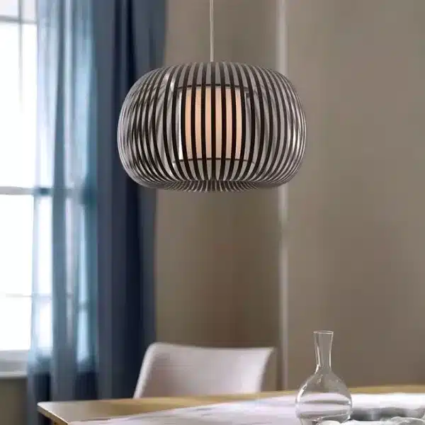 Dark Grey Fabric Shade Pendant Light 38CM