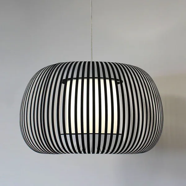 Dark Grey Fabric Shade Pendant Light 60CM