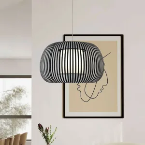 Dark Grey Fabric Shade Pendant Light 60CM