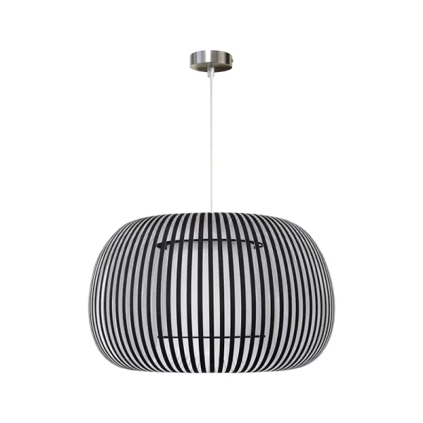 Dark Grey Fabric Shade Pendant Light 60CM