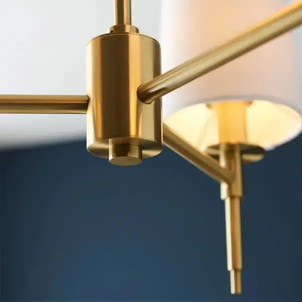 Satin brass pendant light finish angle