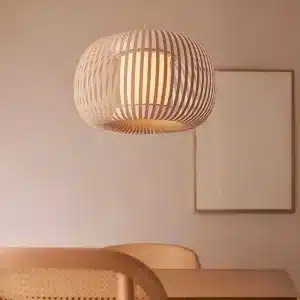 Stone Colour Fabric Shade Pendant Light 38CM