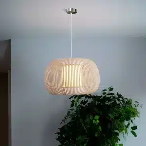 Stone Colour Fabric Shade Pendant Light 60CM