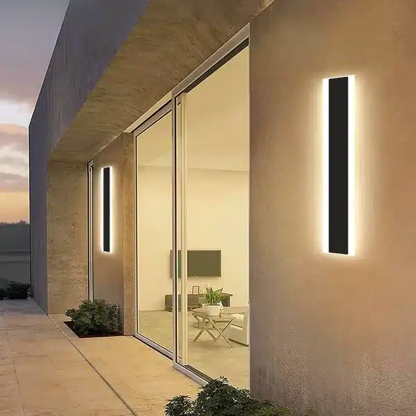 12W acrylic black wall light IP65 rated outdoor installation