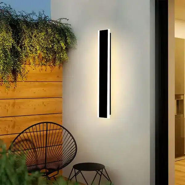 12W outdoor acrylic black wall light IP65 rated product image