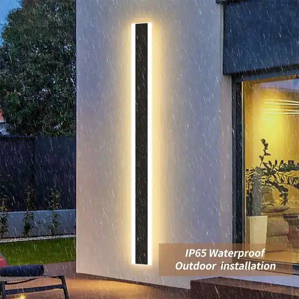 24W outdoor acrylic black wall light IP65 rated waterproof outdoor installation