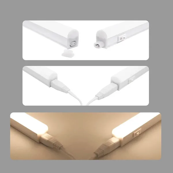 4W LED CCT T5 under cabinet batten light how to link