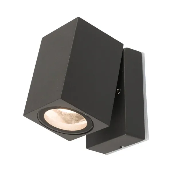Adjustable outdoor wall light in anthracite grey finish rotation