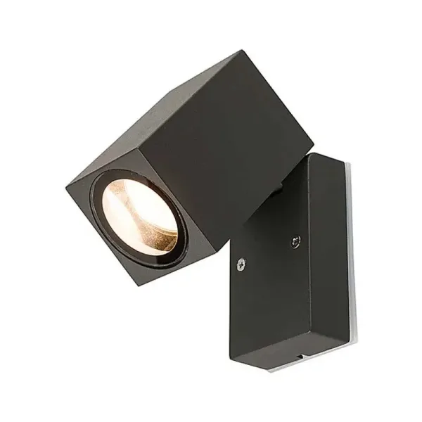 Adjustable outdoor wall light in anthracite grey finish rotation angle