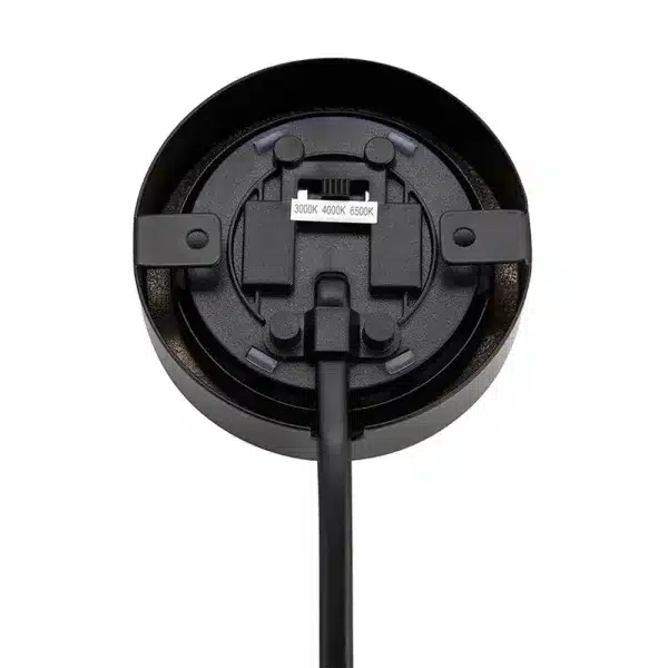 LED round matt black under cabinet light connection