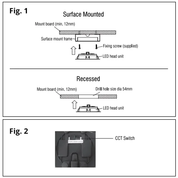LED round matt black under cabinet light diagram instructions