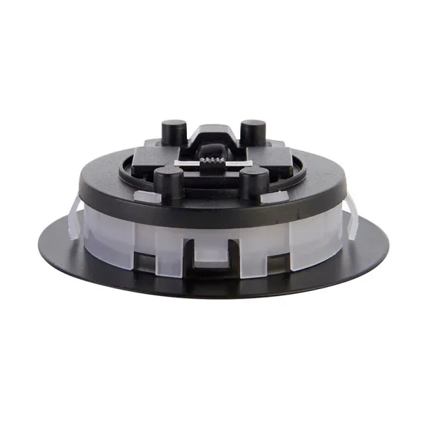 LED round matt black under cabinet light side angle
