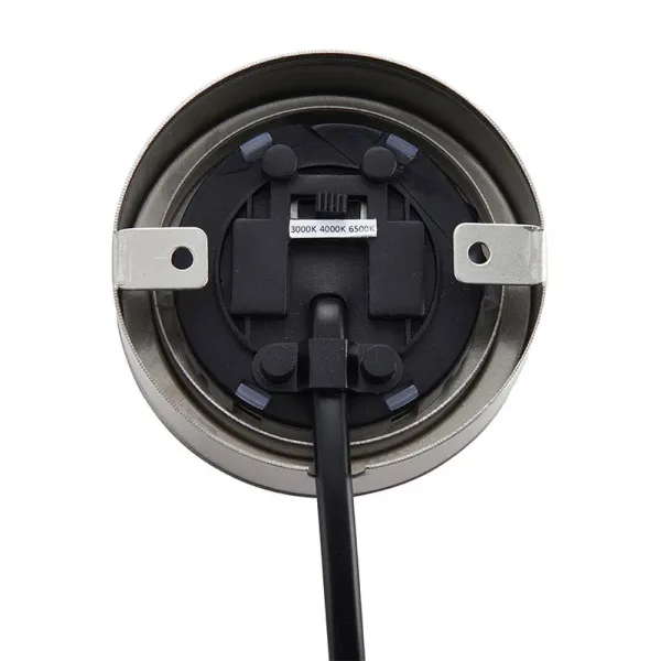 LED round satin nickel under cabinet light connection