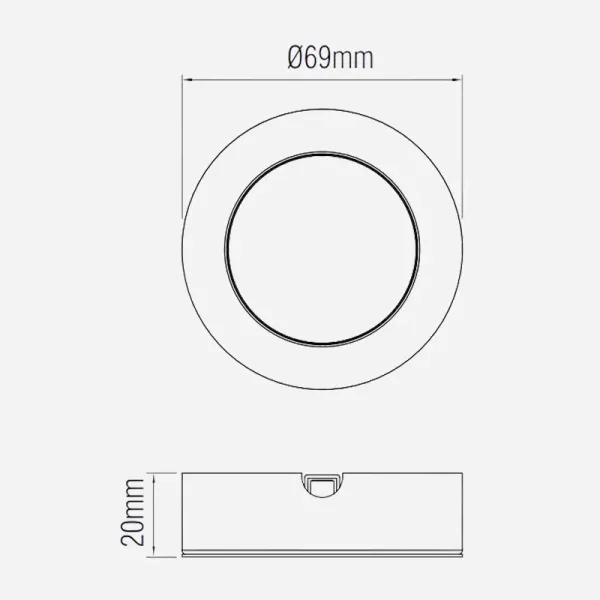 LED round satin nickel under cabinet light dimensions