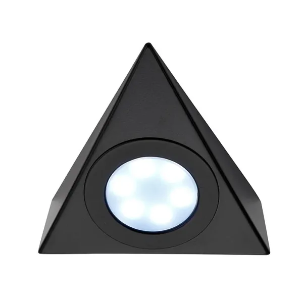 LED triangular matt black under cabinet light cool white