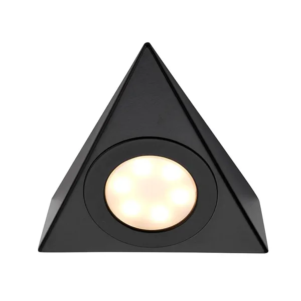 LED triangular matt black under cabinet light daylight white