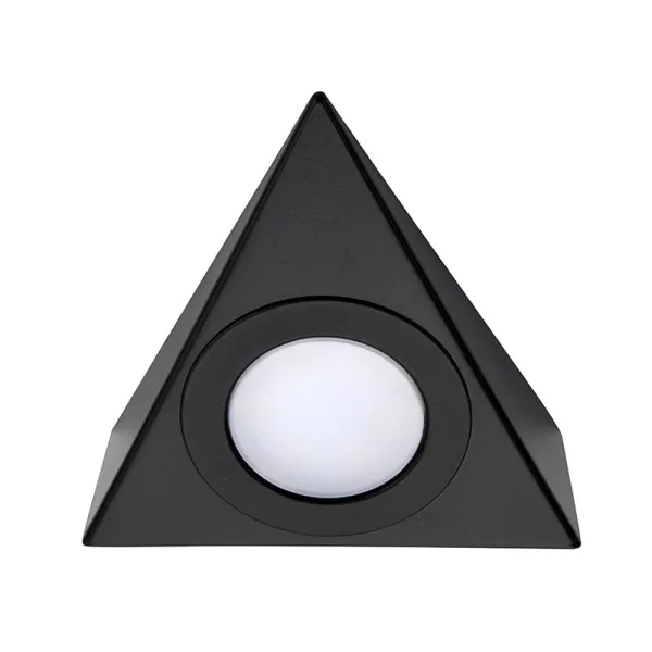 LED triangular matt black under cabinet light unlit view