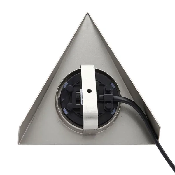LED triangular satin nickel under cabinet light connection