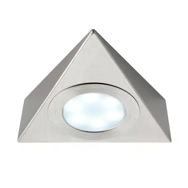 LED triangular satin nickel under cabinet light cool white