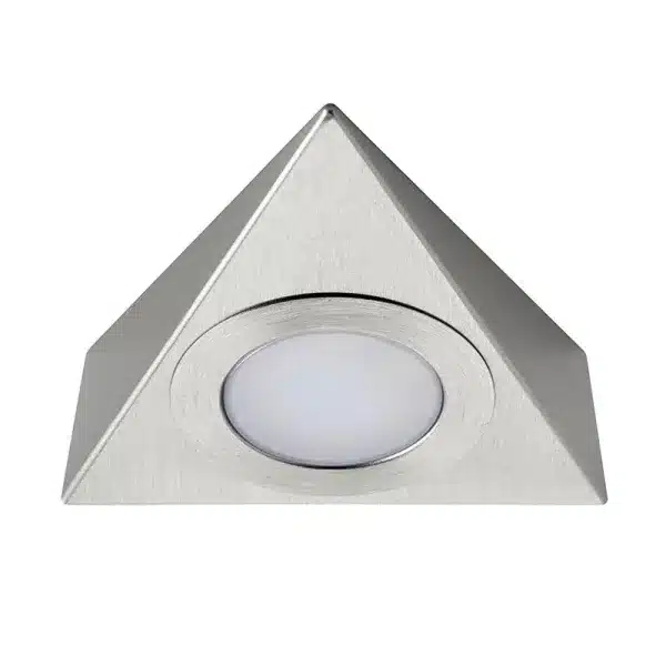 LED triangular satin nickel under cabinet light unlit